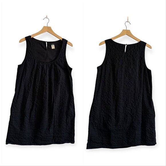 J. Crew Black Cotton sleeveles mini dress, Size L - Picture 10 of 10